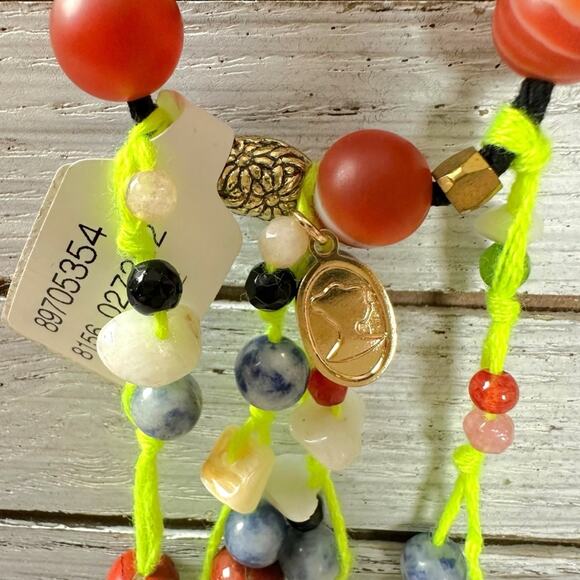 Free People Ariana Ost The Sand Dripp Hair Tie in Lime Green NWT Bracelet - Picture 9 of 13